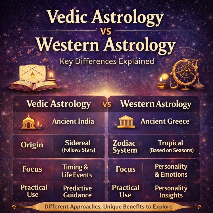 Vedic Astrology vs Western Astrology: Key Differences Explained